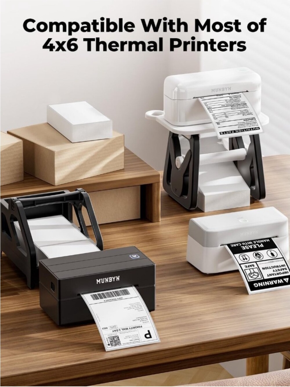 White Shipping Labels for Home Office - Pack of 100 Die-Cut 4x6 Labels, New - Picture 3 of 5